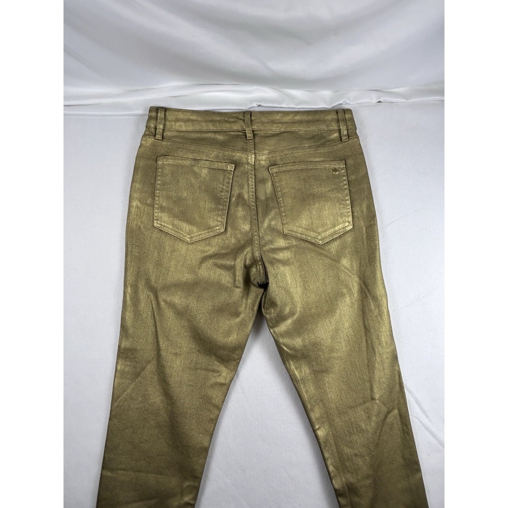Lauren Ralph Lauren Metallic Olive Skinny Jeans - Picture 10 of 12